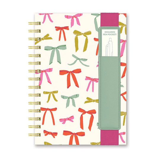 BOW NOTEBOOK WITH PEN POCKET