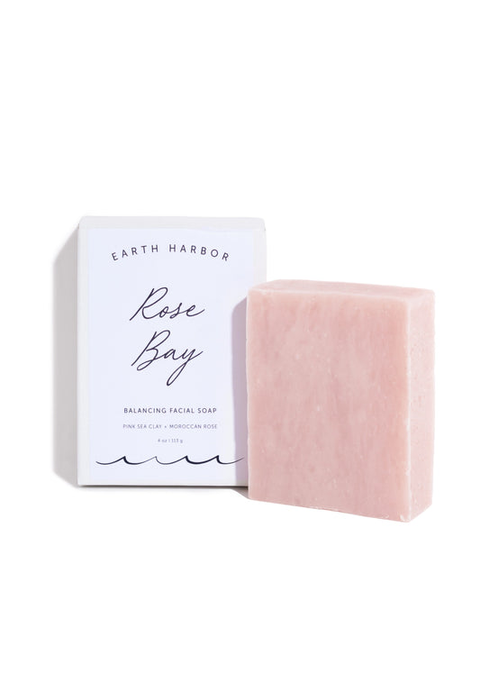 Rose Bay Facial Soap Cleanser: Pink Sea Clay + Coconut Oil